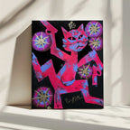 Vibrant Neon Cat, arte de Kanat Ibragimov impreso en canvas