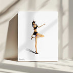 Graceful Fashion Pose, arte de dragonfly impreso en canvas