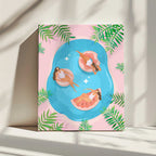 Hot Girl Float Club, arte de Petra Lizde impreso en canvas