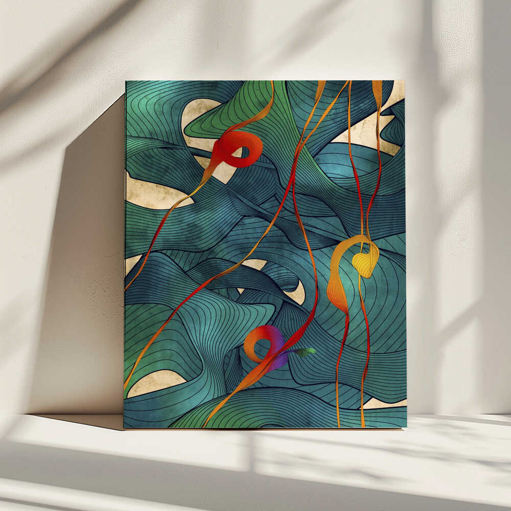 Vibrant Ribbon Flow, arte de Angelo Cerantola impreso en canvas