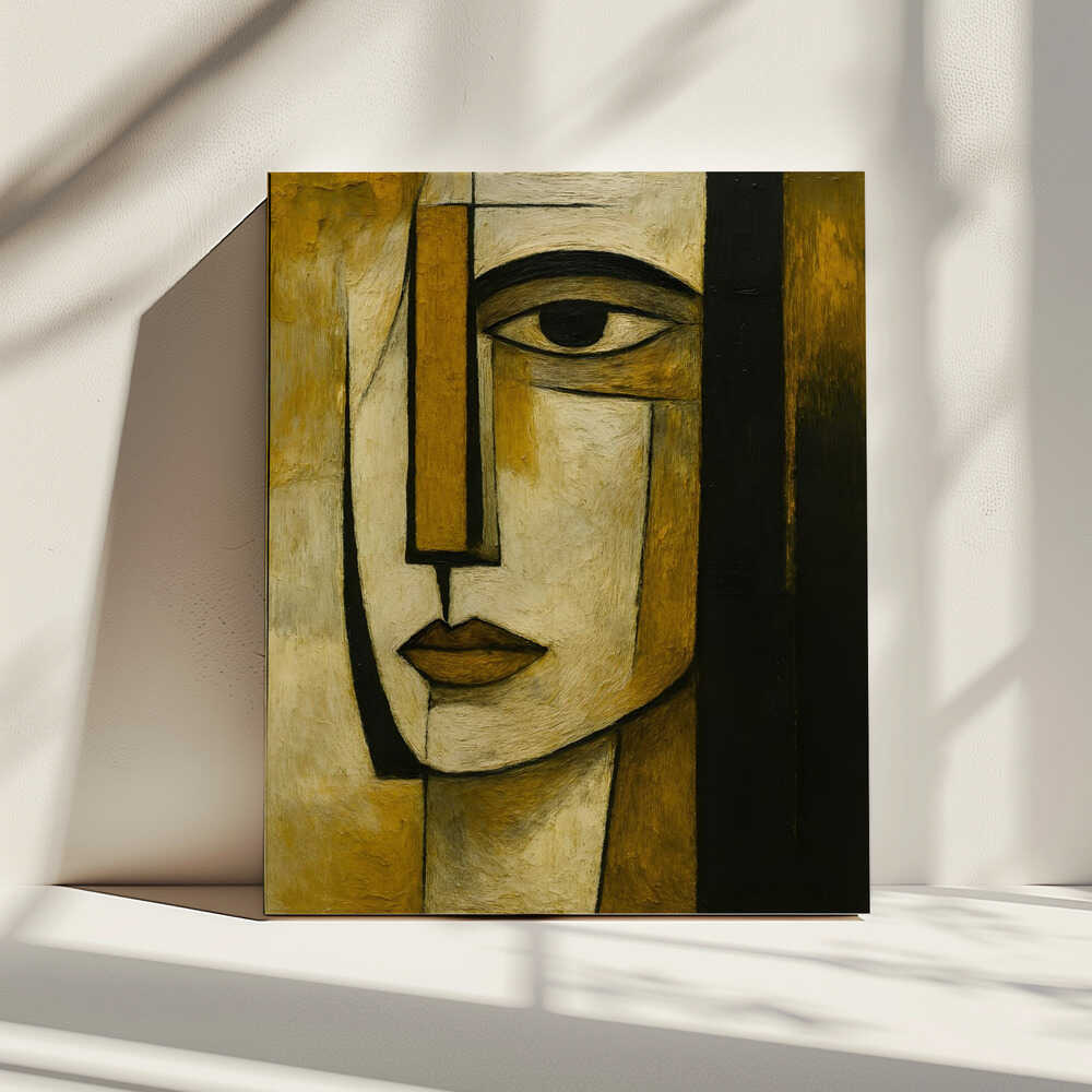 Abstract Golden Portrait, arte de HUGO impreso en canvas