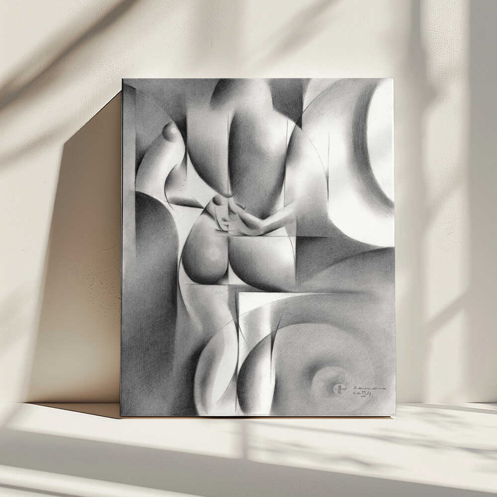 Elegant Geometric Nude, arte de Corné Akkers impreso en canvas
