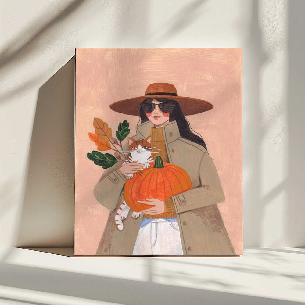 Woman in autumn in warm earth tones, arte de Caroline Bonne Müller impreso en canvas