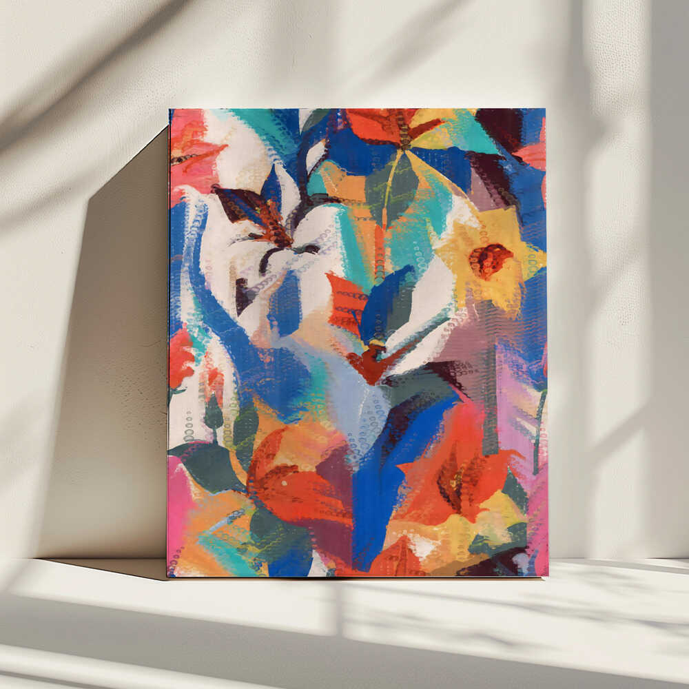 Vibrant Abstract Flowers, arte de Uma Gokhale impreso en canvas