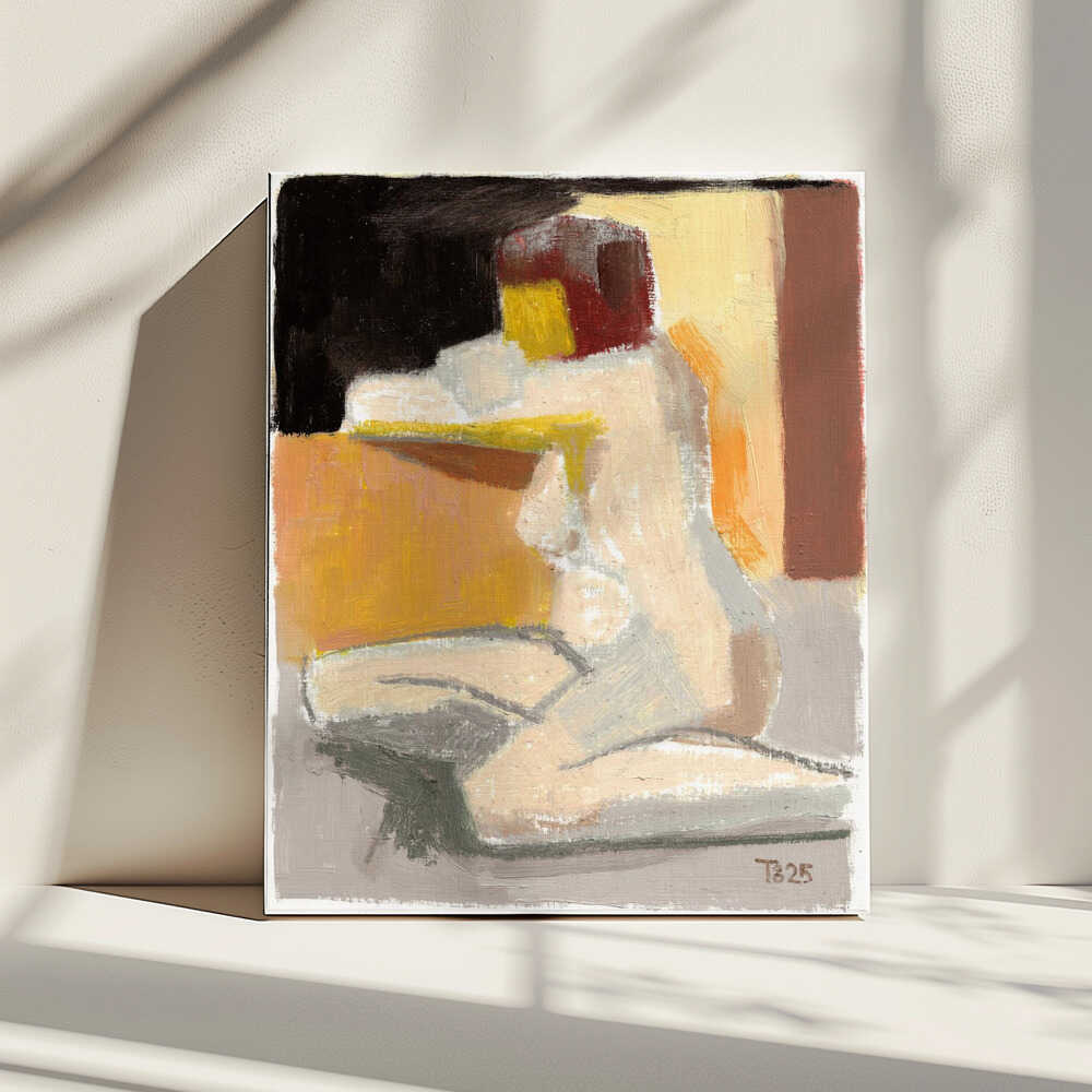 Abstract Seated Nude, arte de Tore Bahnson impreso en canvas