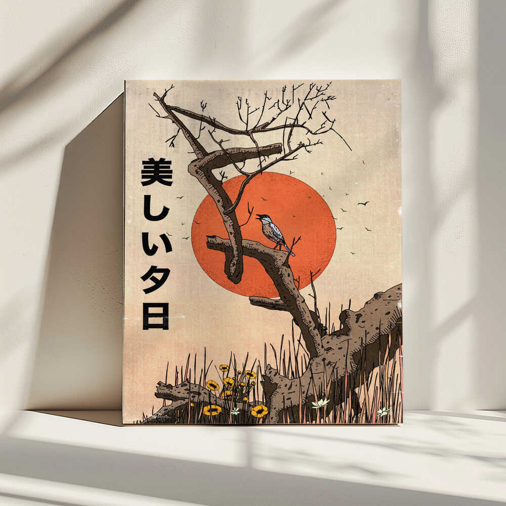 Singing Bird Sunset, arte de Nicholas impreso en canvas