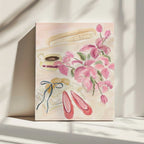 Still Life Watercolor Illustration with Ballerinas, arte de Katharina Puritscher impreso en canvas