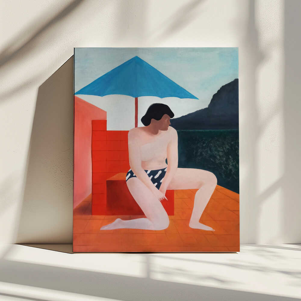 Summer Woman Ocean View, arte de Luca di Napoli impreso en canvas
