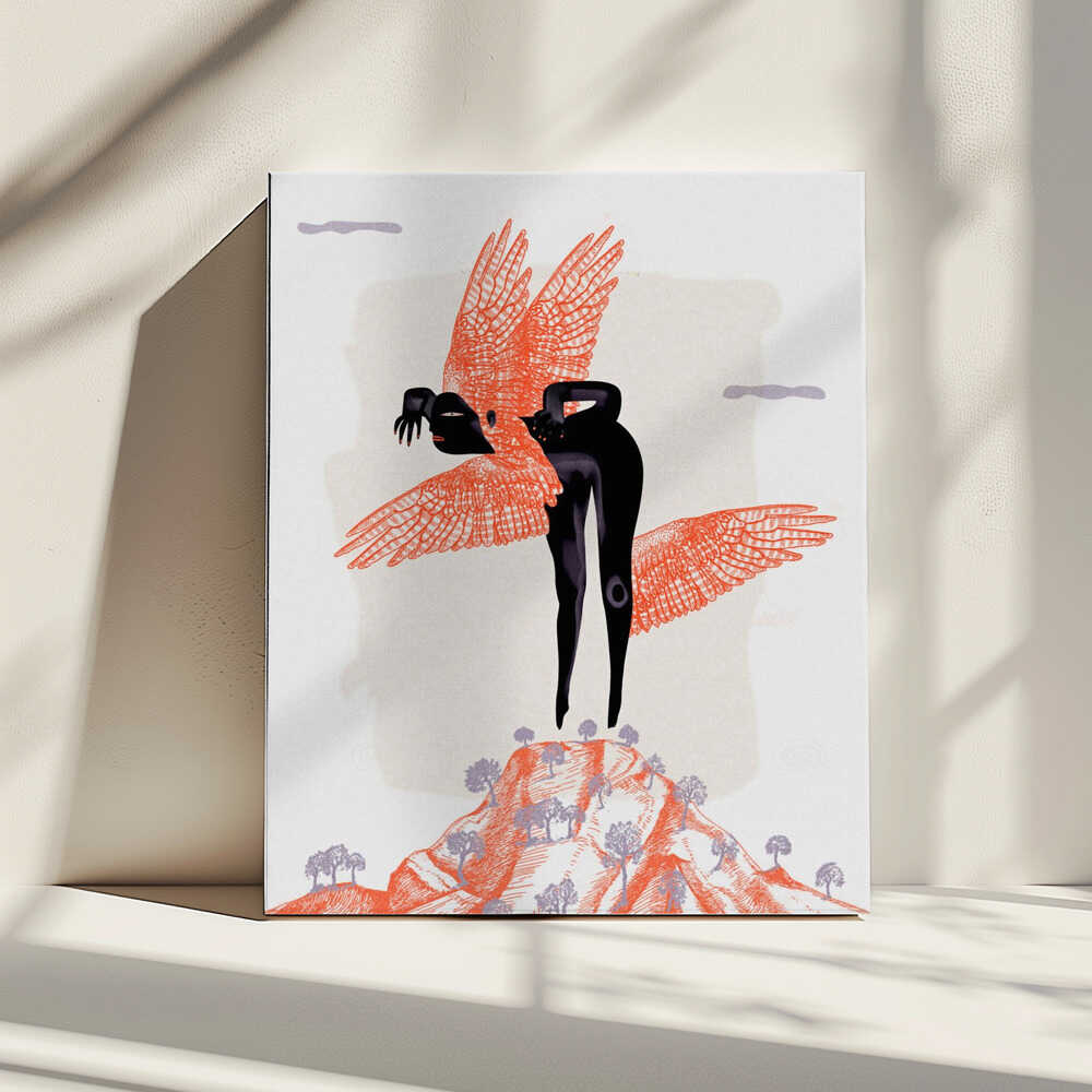 Mystical Winged Figure, arte de Luca di Napoli impreso en canvas