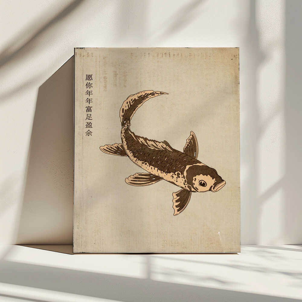 Japanese Koi Fish, arte de Nicholas impreso en canvas