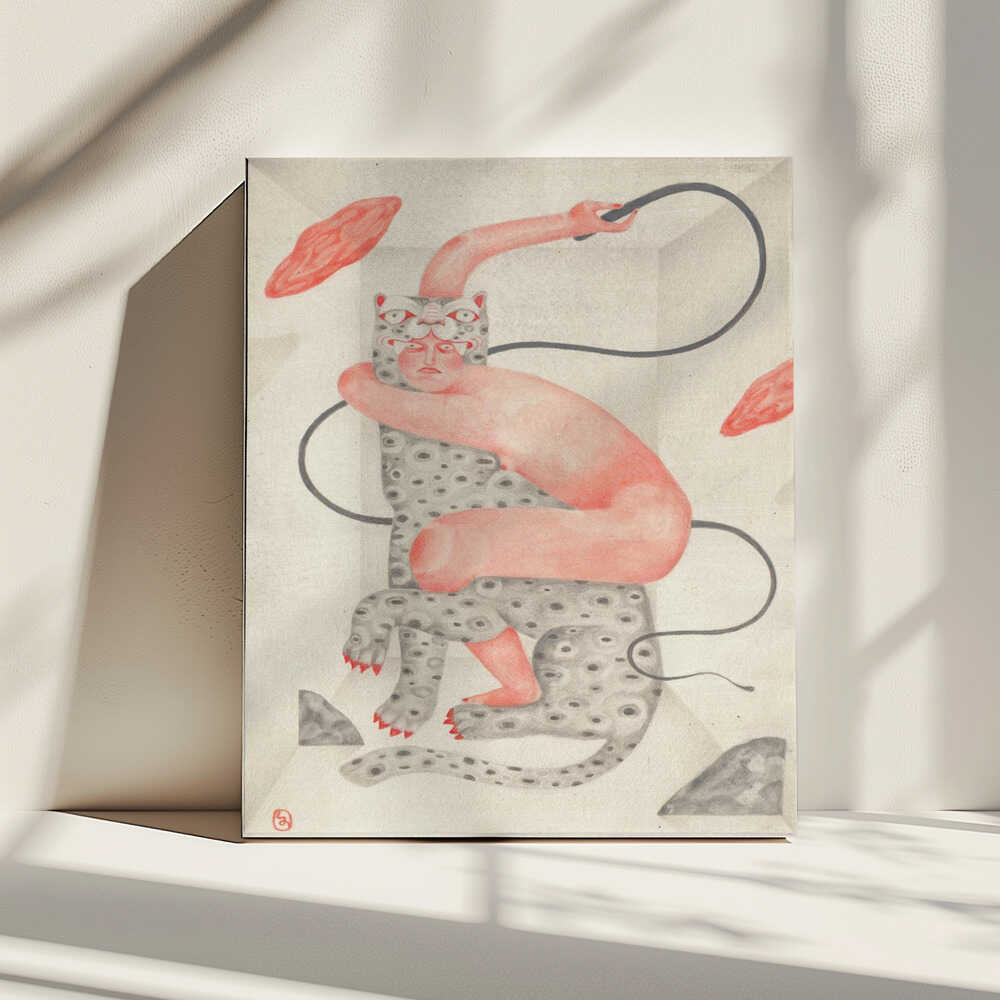 Surreal Feline Embrace, arte de Luca di Napoli impreso en canvas