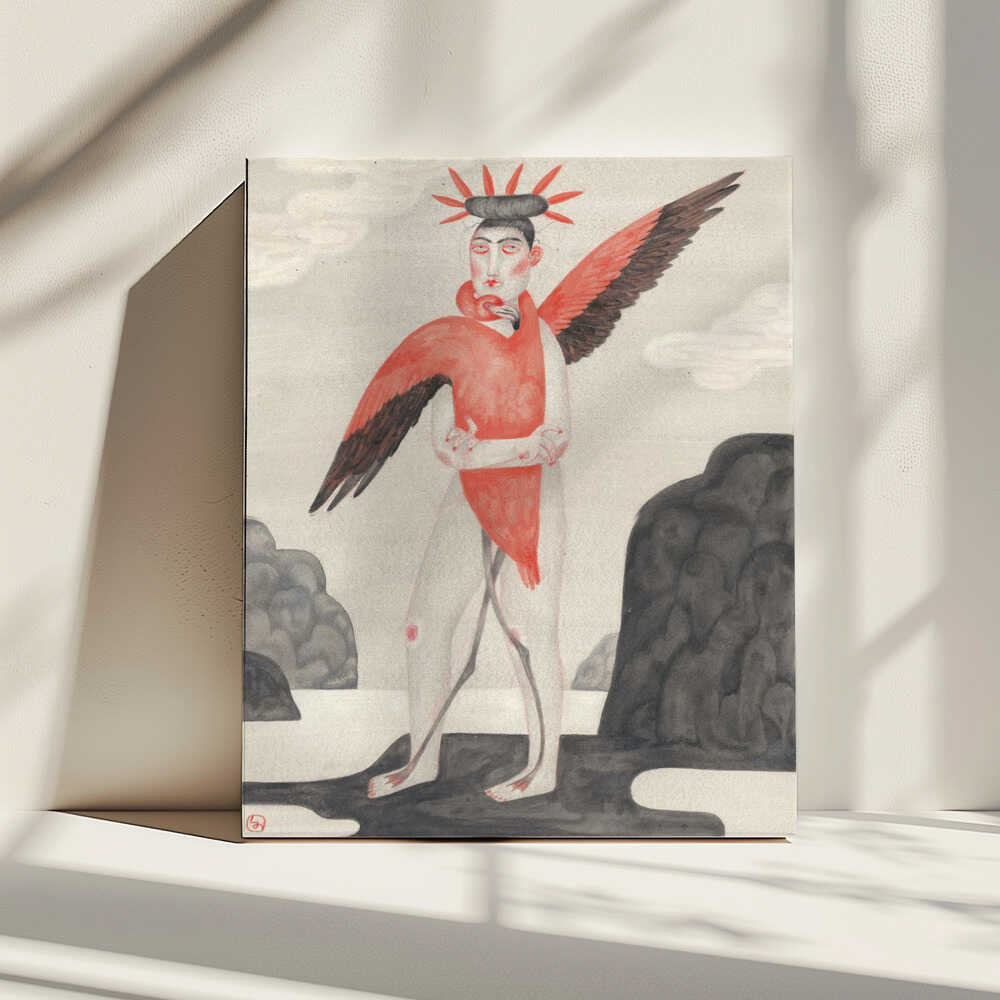 Flamingo Dream Figure, arte de Luca di Napoli impreso en canvas