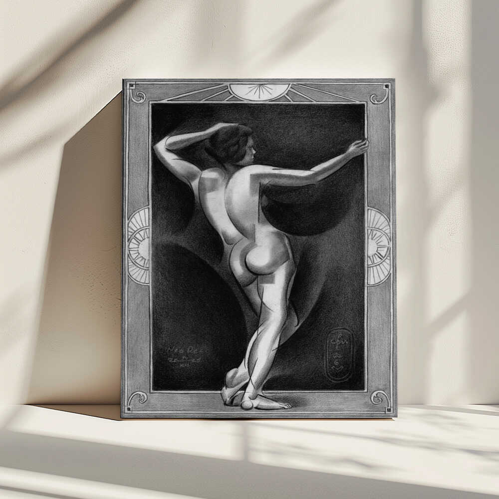Art Deco Nude Figure, arte de Corné Akkers impreso en canvas