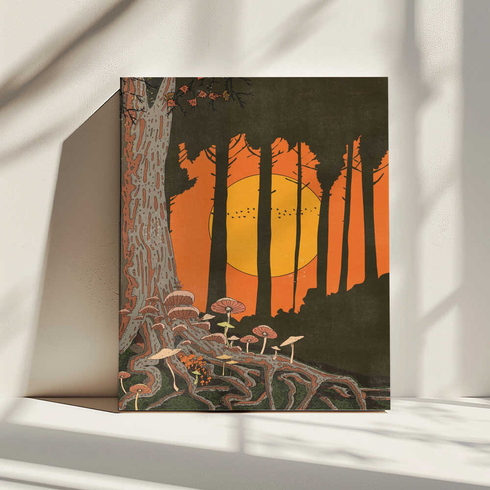 Twilight Mushroom Forest, arte de Nicholas impreso en canvas