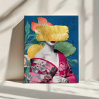 Japanese Gold Kimono Mask, arte de Marja van den Hurk impreso en canvas