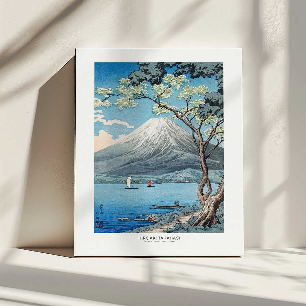 Mount Fuji From Lake Yamanaka, arte de Utagawa Hiroshige impreso en canvas