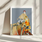 Golden Floral Woman, arte de Wild Violets impreso en canvas