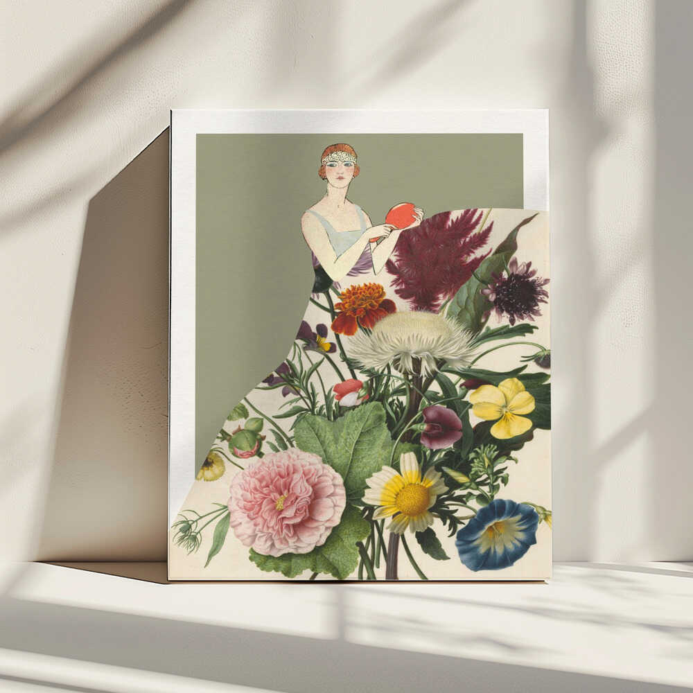 Flapper Floral Fashion, arte de Wild Violets impreso en canvas