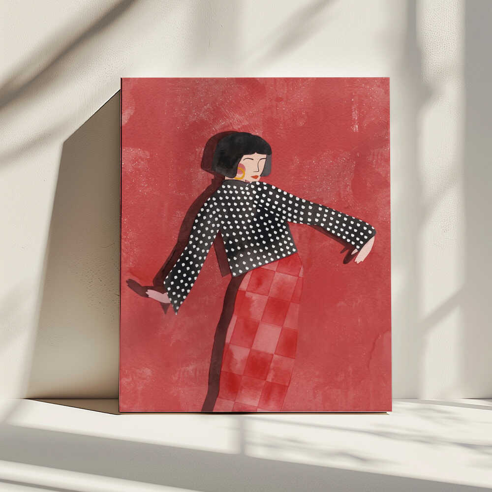 Dancing Woman Red Style, arte de Essa Van Reis impreso en canvas