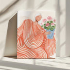 Serene Woman Pink Flowers, arte de Essa Van Reis impreso en canvas