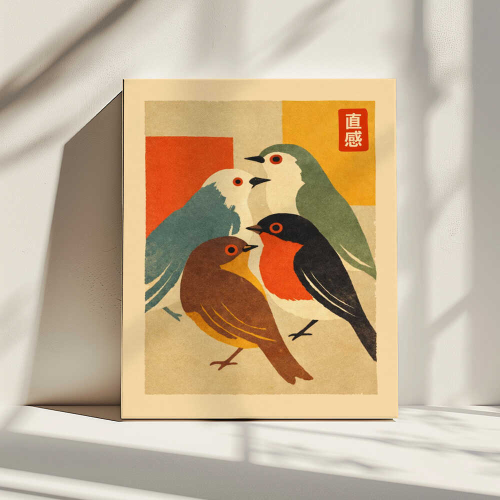 Colorful Bird Gathering, arte de Patryk Krygowski impreso en canvas
