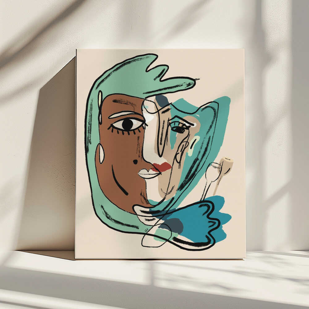 Modern Abstract Face, arte de GIovanna Gil Alves impreso en canvas
