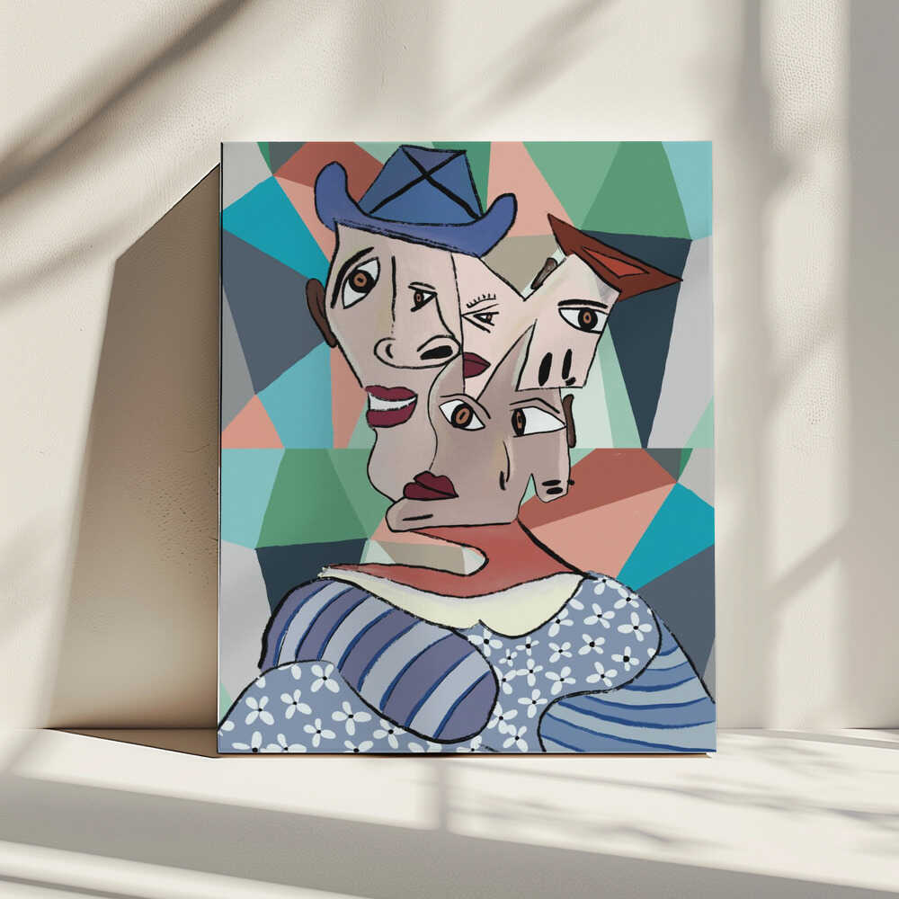 Colorful Cubist Portrait, arte de GIovanna Gil Alves impreso en canvas
