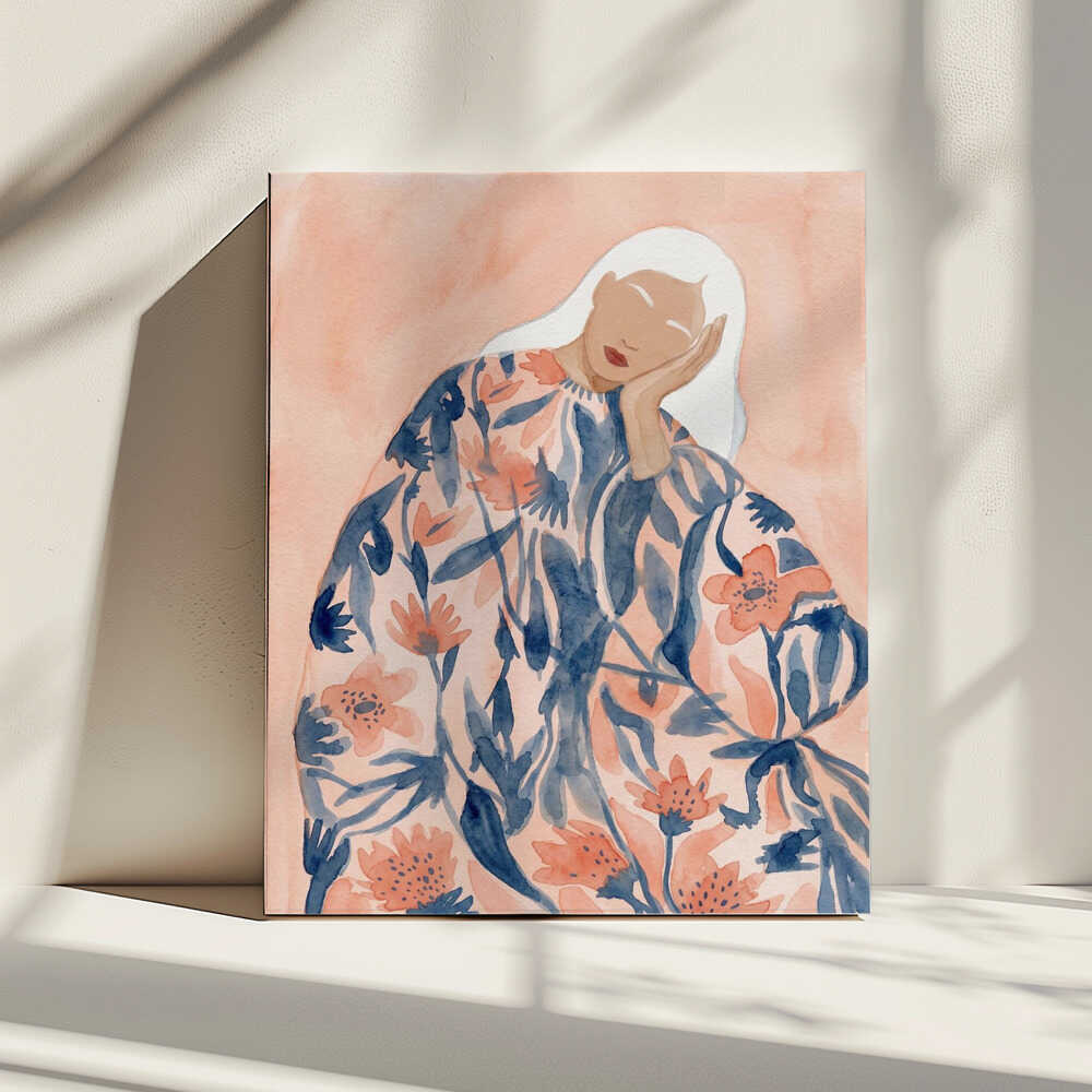 Floral Woman Dreaming, arte de Essa Van Reis impreso en canvas