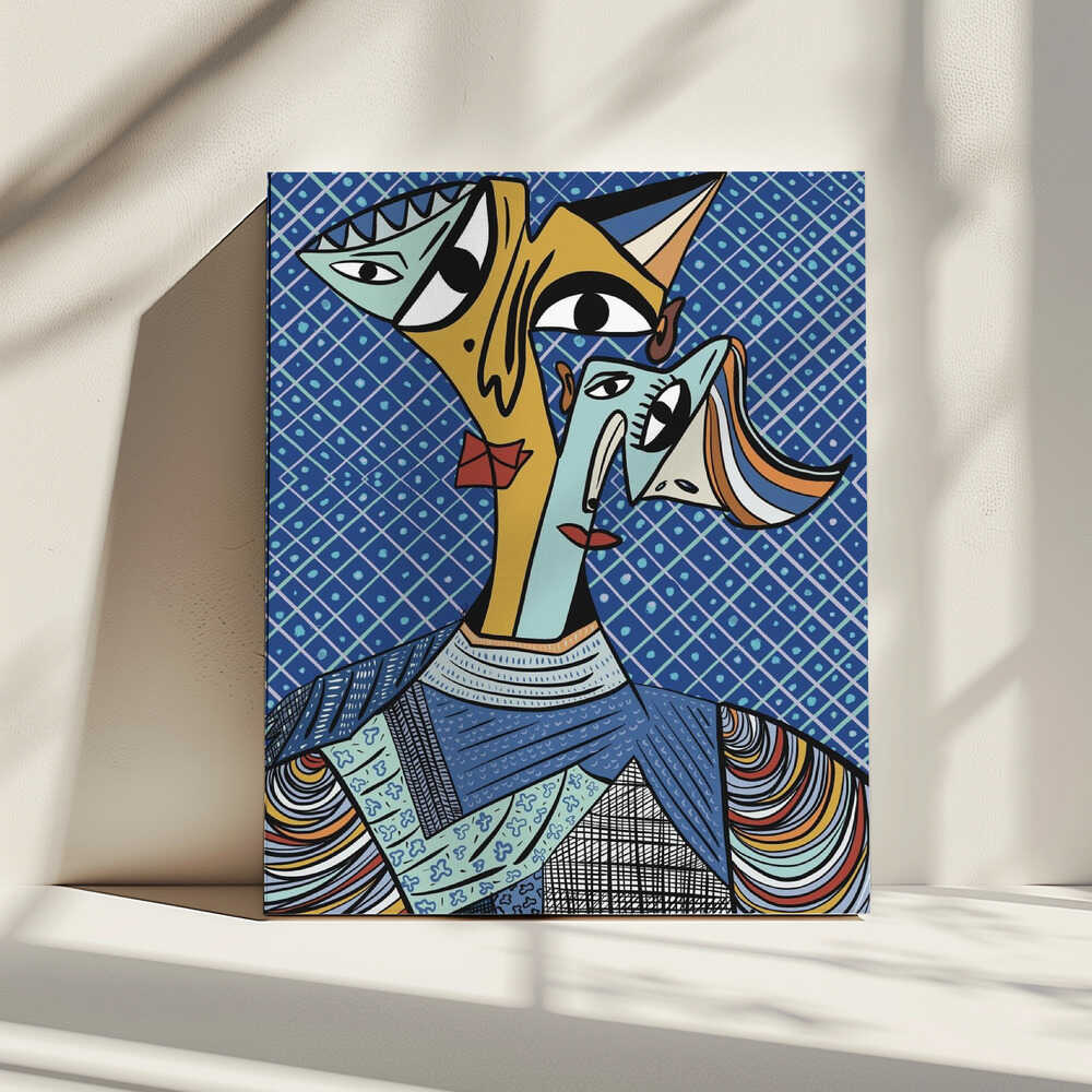 Abstract Cubist Faces, arte de GIovanna Gil Alves impreso en canvas