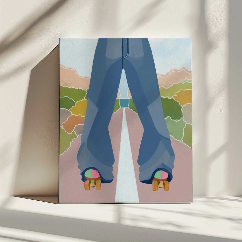 Retro Roller Skate Journey, arte de Essa Van Reis impreso en canvas