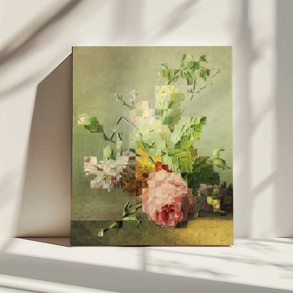 Glitch Rose Bouquet, arte de Marja van den Hurk impreso en canvas