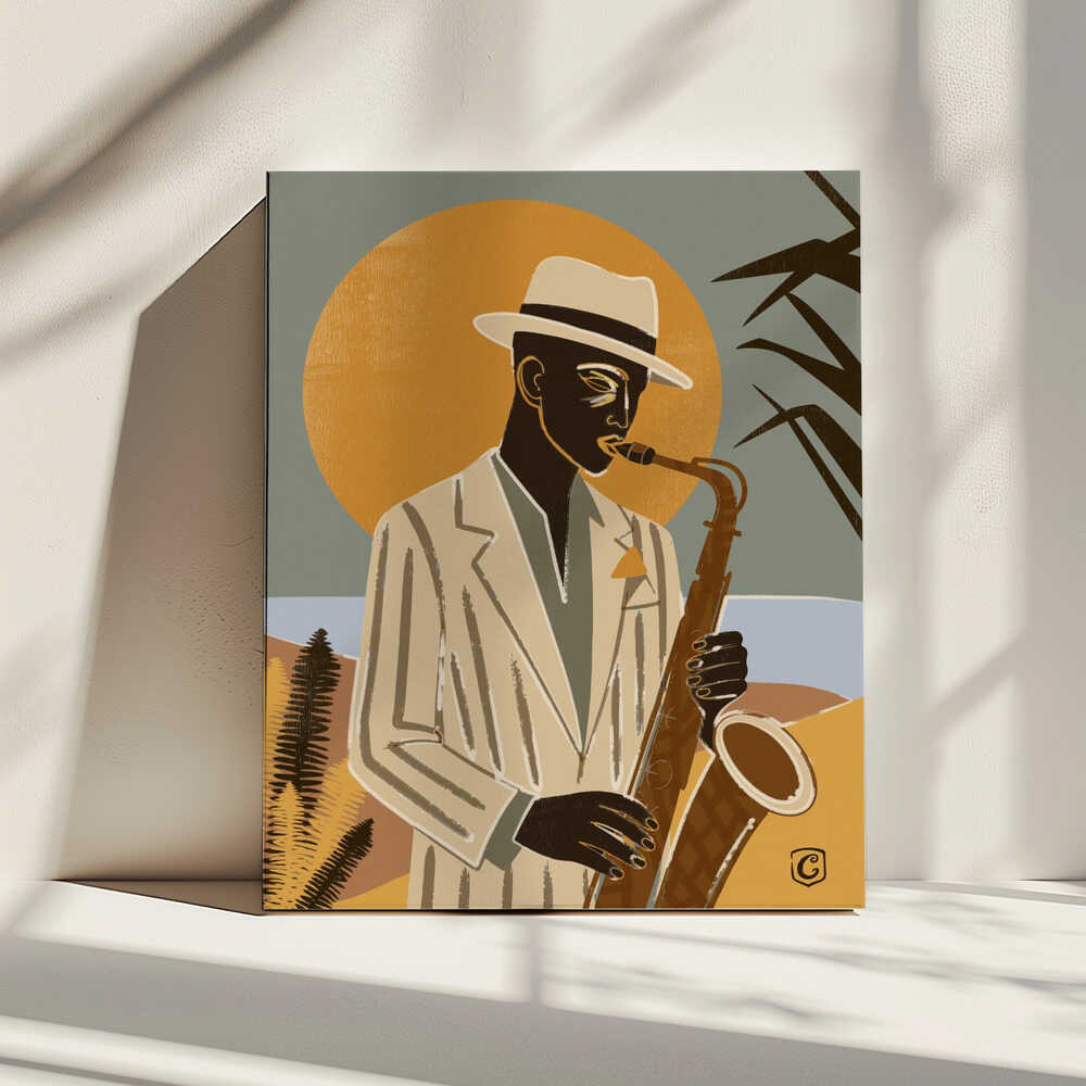 Cool Jazz Sunset, arte de Cannavaro impreso en canvas