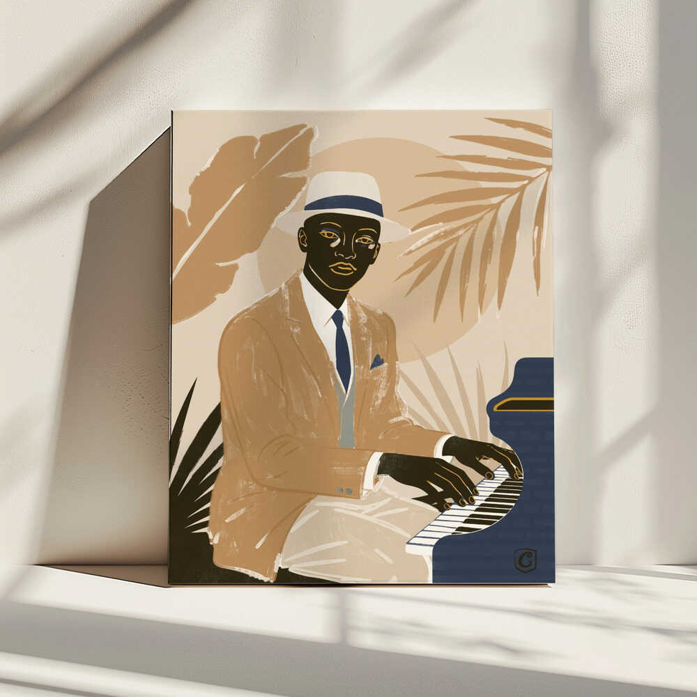 Dapper Jazz Pianist, arte de Cannavaro impreso en canvas