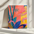 Woman Pink Snake Jungle, arte de Uma Gokhale impreso en canvas