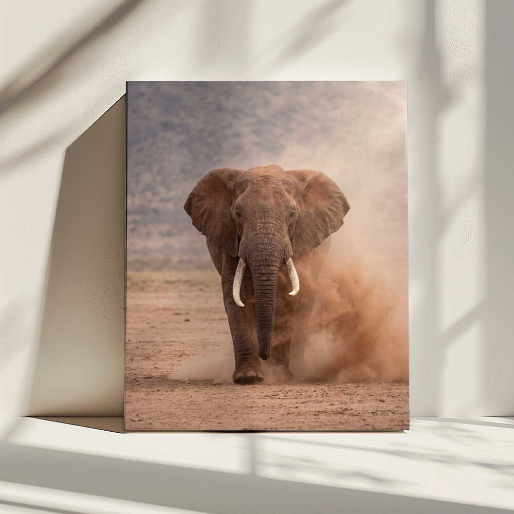 Powerful Dusty Elephant, arte de Andreas Magnusson impreso en canvas