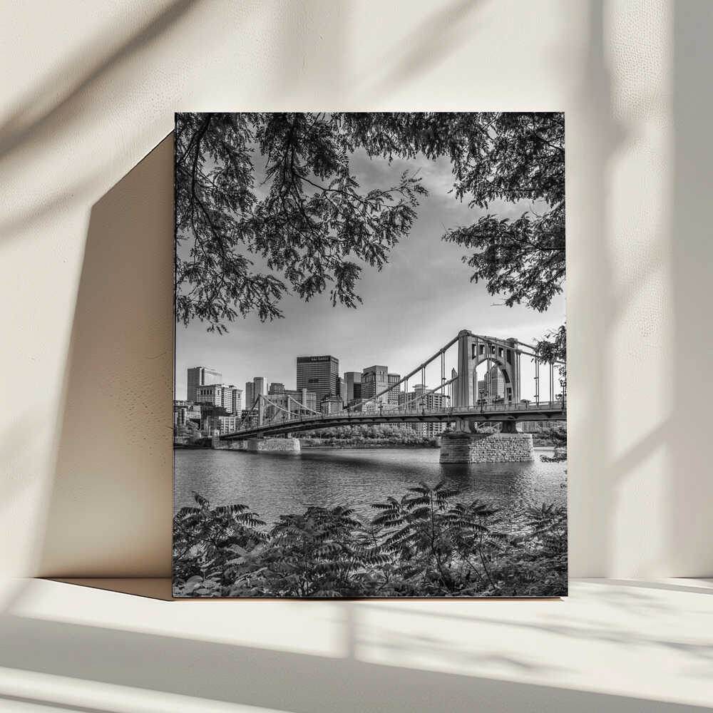 Iconic Pittsburgh Bridge View, arte de Melanie Viola impreso en canvas
