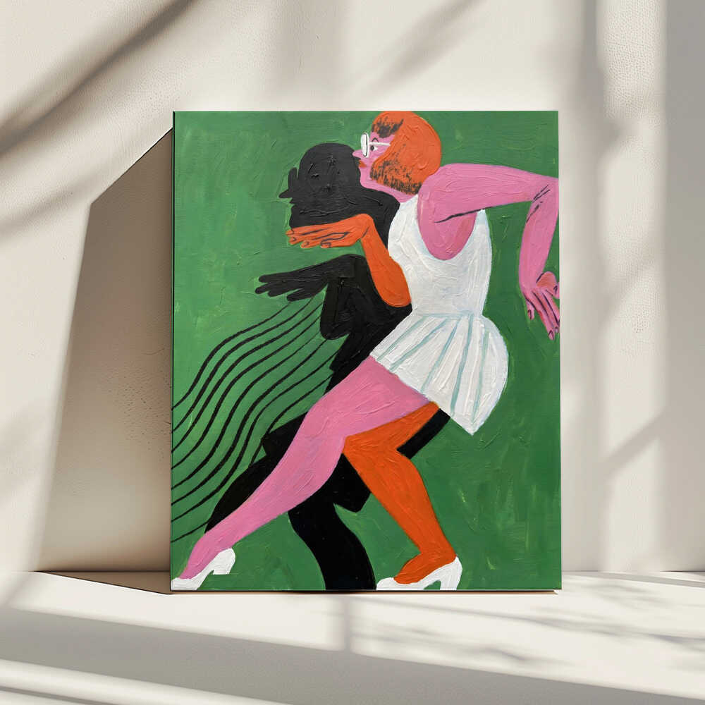 Dancing Woman Silhouette, arte de HUGO impreso en canvas