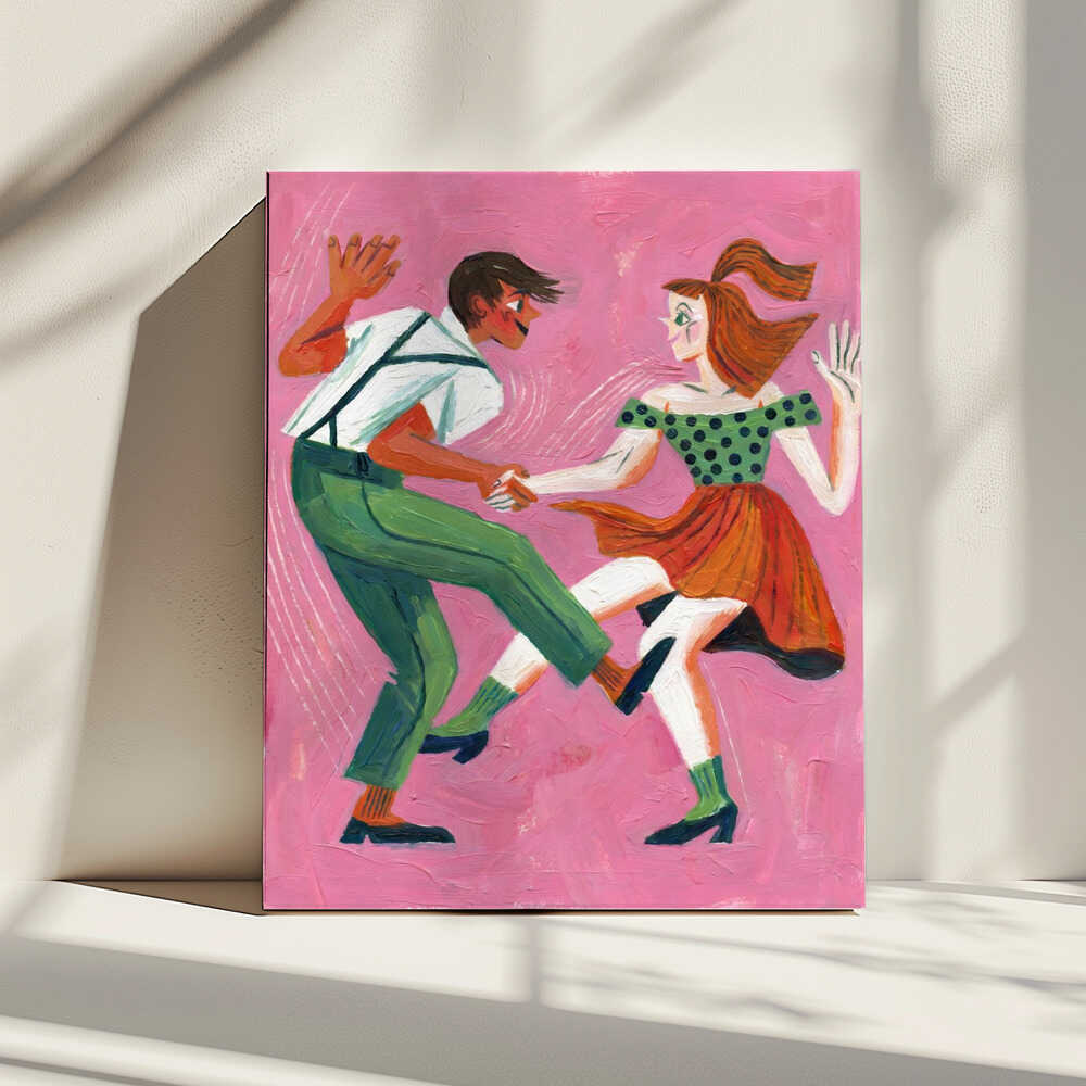 Swing Dance Couple, arte de HUGO impreso en canvas