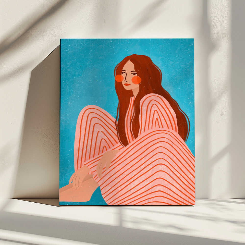 Serene Striped Woman
