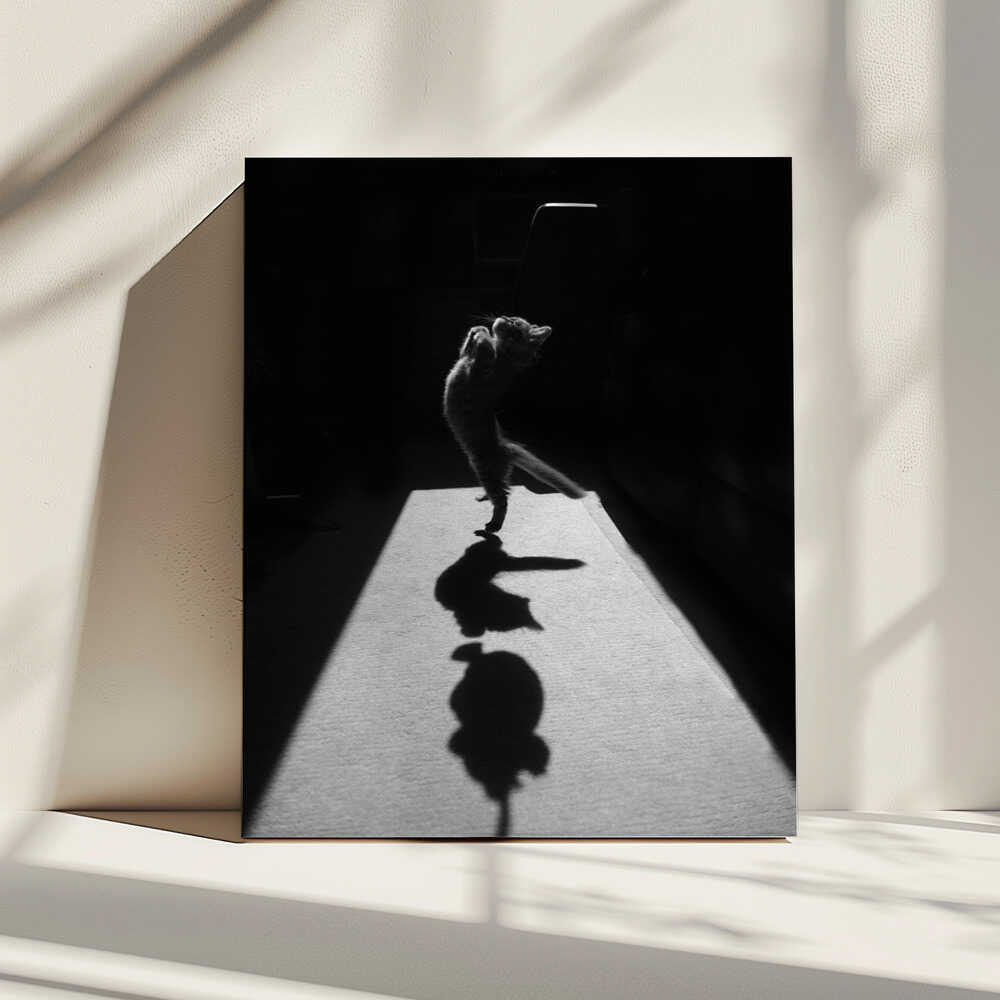 Playful Kitten Shadow, arte de Jure Kravanja impreso en canvas