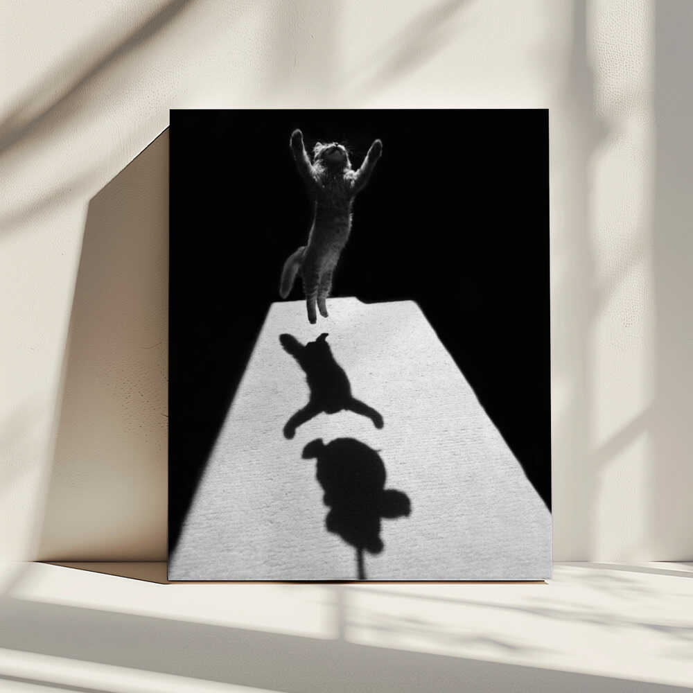 Jumping Cat Shadow, arte de Jure Kravanja impreso en canvas