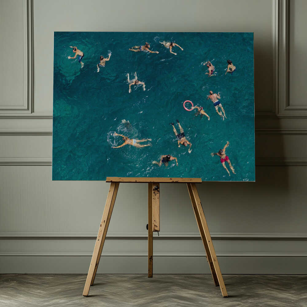 Aerial Ocean Swimmers, arte de Carlo Tonti impreso en canvas