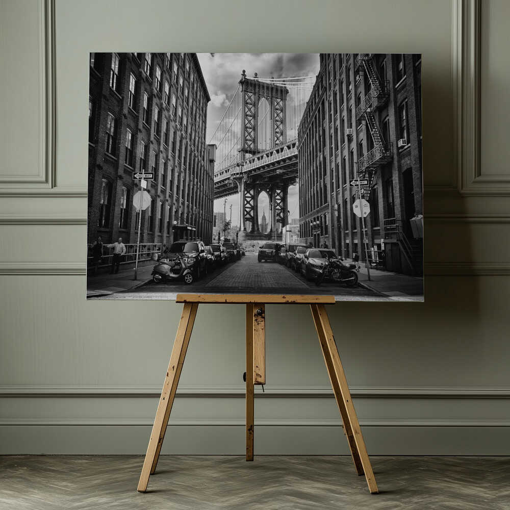DUMBO Manhattan Bridge View, arte de Lidia Vanhamme impreso en canvas