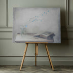 Vintage Book and Blue Flowers, arte de Delphine Devos impreso en canvas