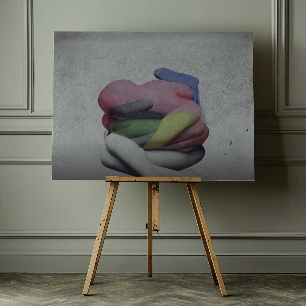 Colorful Abstract Embrace, arte de Fuyuki Hattori impreso en canvas