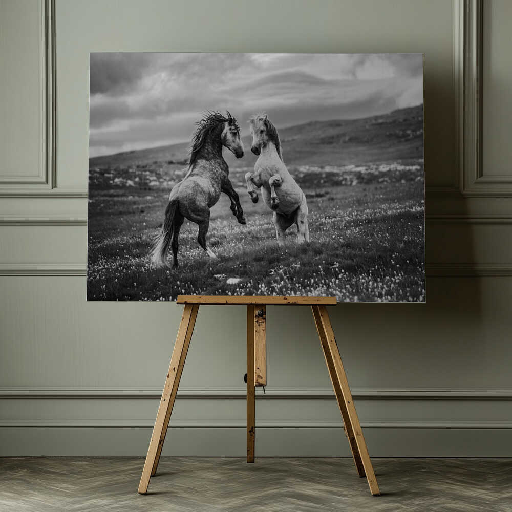 Wild Horses Rearing