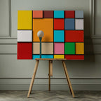 Colorful Geometric Lamppost, arte de Alfonso Novillo impreso en canvas