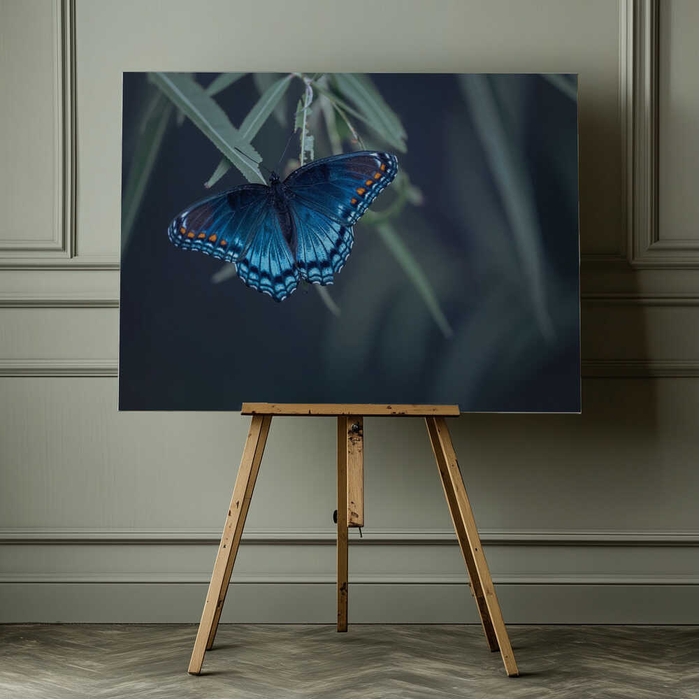 Vibrant Blue Butterfly, arte de Ivy Deng impreso en canvas