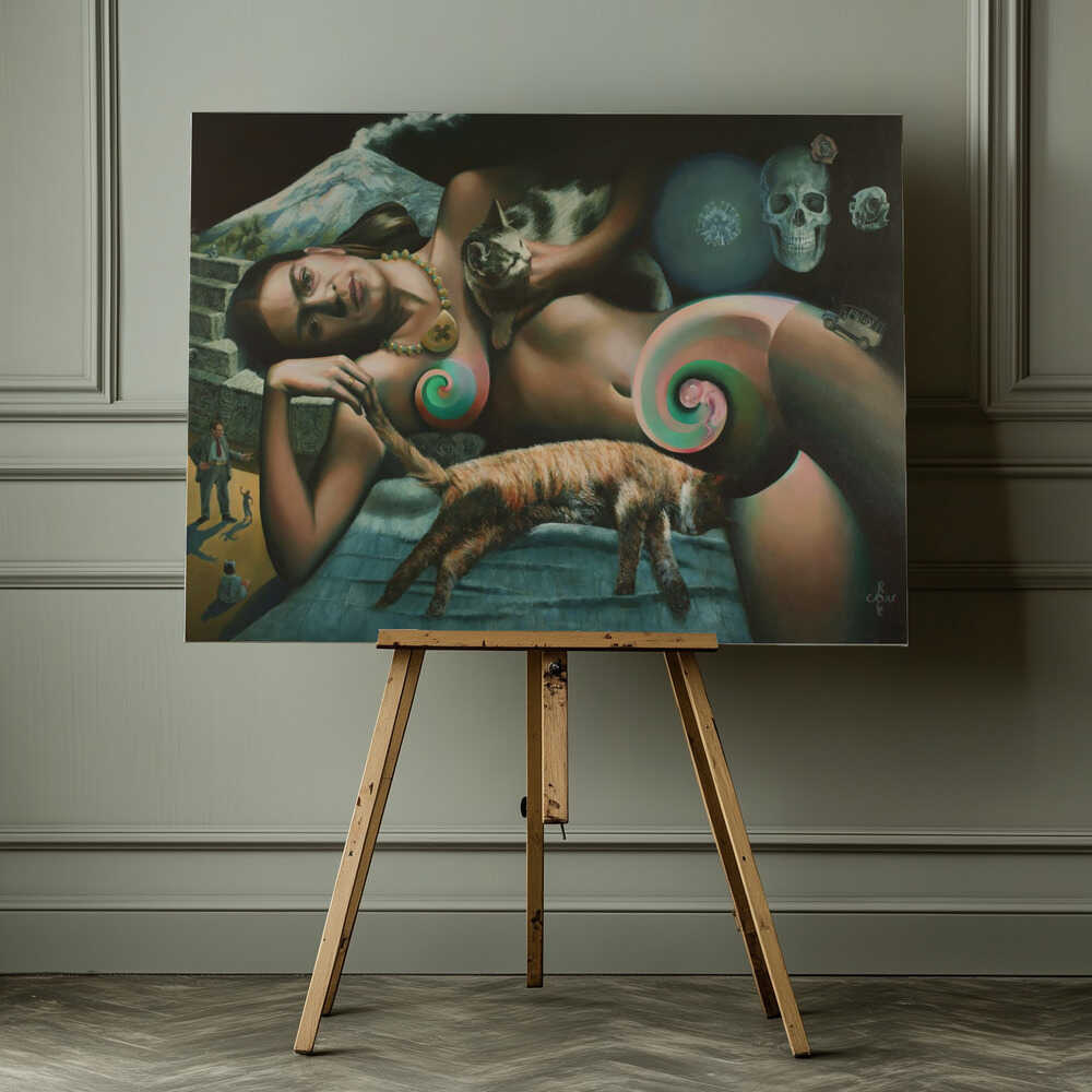 Reclining Woman Surreal Dream, arte de Corné Akkers impreso en canvas