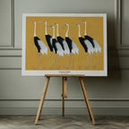 Japanese Red Crown Crane, arte de Ogata Korin impreso en canvas